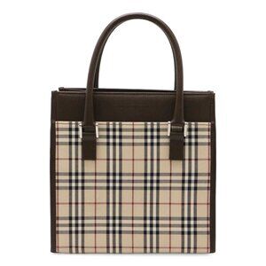 BURBERRY Black Leather Tote Bag